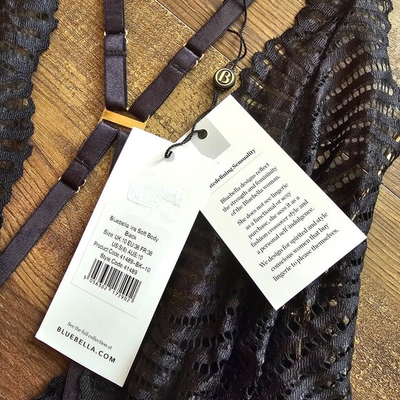 NWT!! Bluebella Iris Plunge Soft Delicate Lace Bodysuit, US 6 (S), Black - Picture 6 of 12